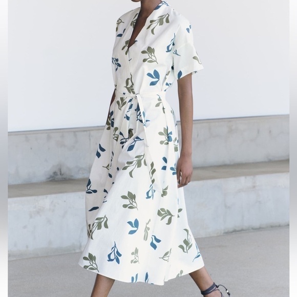 New ZARA Printed Poplin Dress ZW Collection - Picture 2 of 12